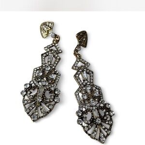 2/$30 Earrings Women’s Jewel Large Gold Silver Dangle Holiday Party Gift EUC